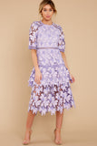 Get To The Point Lavender Lace Midi Dress