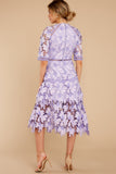 Get To The Point Lavender Lace Midi Dress