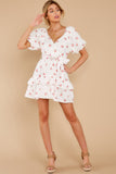 I'll Bloom Again Ivory Floral Print Dress