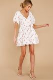 I'll Bloom Again Ivory Floral Print Dress