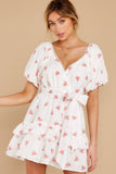 I'll Bloom Again Ivory Floral Print Dress