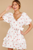 I'll Bloom Again Ivory Floral Print Dress