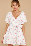 I'll Bloom Again Ivory Floral Print Dress