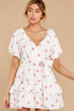 I'll Bloom Again Ivory Floral Print Dress