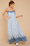 Stargaze Girl Blue Floral Print Maxi Dress