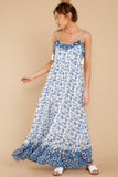 Stargaze Girl Blue Floral Print Maxi Dress