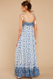Stargaze Girl Blue Floral Print Maxi Dress