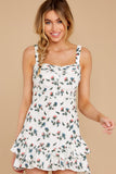 Imaginative Beginnings Ivory Floral Print Dress