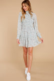 Dance Again Baby Blue Floral Print Dress