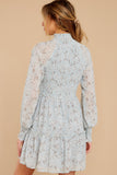 Dance Again Baby Blue Floral Print Dress