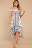Take Your Time Ivory Floral Print Midi Dress