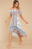 Take Your Time Ivory Floral Print Midi Dress