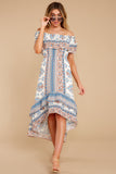 Take Your Time Ivory Floral Print Midi Dress