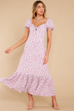 Awaken My Love Purple Floral Print Maxi Dress