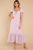 Awaken My Love Purple Floral Print Maxi Dress