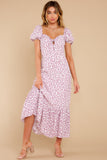 Awaken My Love Purple Floral Print Maxi Dress