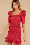 Moonlit Magic Fuchsia Pink Print Dress