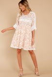 Enchanting Light Coral Floral Print Dress