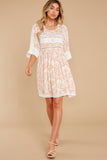 Enchanting Light Coral Floral Print Dress