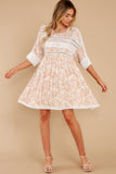Enchanting Light Coral Floral Print Dress