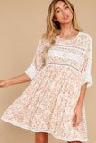 Enchanting Light Coral Floral Print Dress