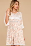 Enchanting Light Coral Floral Print Dress