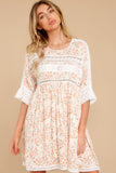 Enchanting Light Coral Floral Print Dress