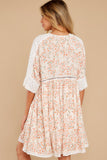 Enchanting Light Coral Floral Print Dress