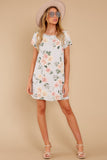 In The Garden Lavender Grey Floral Print Dress