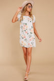 In The Garden Lavender Grey Floral Print Dress