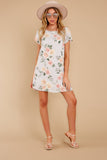 In The Garden Lavender Grey Floral Print Dress