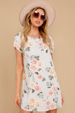 In The Garden Lavender Grey Floral Print Dress