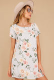 In The Garden Lavender Grey Floral Print Dress