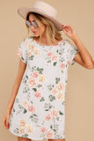 In The Garden Lavender Grey Floral Print Dress