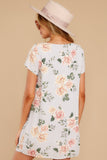In The Garden Lavender Grey Floral Print Dress
