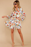 Watch Me Bloom White Floral Print Dress