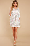 Enchanting Light White Floral Print Dress