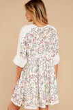 Enchanting Light White Floral Print Dress