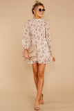 Passing Time Away Blush Floral Print Dress