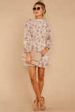 Passing Time Away Blush Floral Print Dress