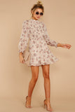 Passing Time Away Blush Floral Print Dress