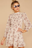 Passing Time Away Blush Floral Print Dress