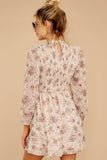 Passing Time Away Blush Floral Print Dress