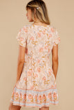 Magnetic Hearts Peach Multi Floral Print Dress