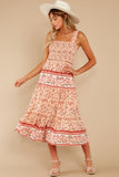 Swing Into Spring Peach Floral Print Maxi Dress
