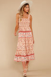 Swing Into Spring Peach Floral Print Maxi Dress