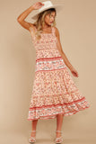 Swing Into Spring Peach Floral Print Maxi Dress