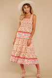 Swing Into Spring Peach Floral Print Maxi Dress