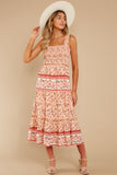 Swing Into Spring Peach Floral Print Maxi Dress