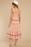 Swing Into Spring Peach Floral Print Maxi Dress